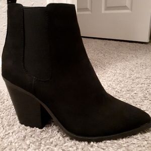 Black suede ankle booties